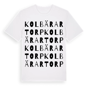Kolbärartorp ordlek t-shirt – ekologisk bomull t-shirt från Pinshirt