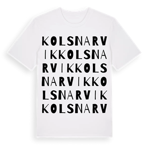 Kolsnarvik ordlek t-shirt – ekologisk bomull t-shirt från Pinshirt