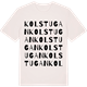 Vintage White t-shirt med Kolstugan ordlek t-shirt
