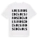 White t-shirt med Kolsundsede ordlek t-shirt