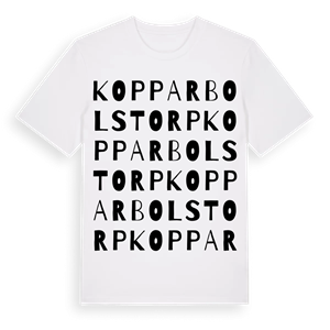 Kopparbolstorp ordlek t-shirt – ekologisk bomull t-shirt från Pinshirt