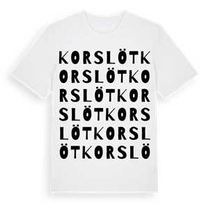 Korslöt ordlek t-shirt – ekologisk bomull t-shirt från Pinshirt