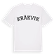 White t-shirt med Kråkvik böjd t-shirt