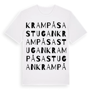 Krampåsastugan ordlek t-shirt – ekologisk bomull t-shirt från Pinshirt