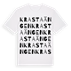 White t-shirt med Krastaängen ordlek t-shirt