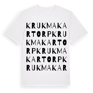 Krukmakartorp ordlek t-shirt – ekologisk bomull t-shirt från Pinshirt