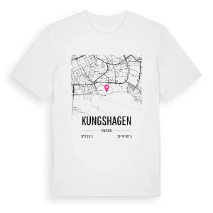 Kungshagen karta t-shirt – ekologisk bomull t-shirt från Pinshirt