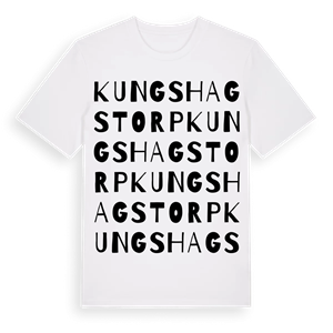 Kungshagstorp ordlek t-shirt – ekologisk bomull t-shirt från Pinshirt