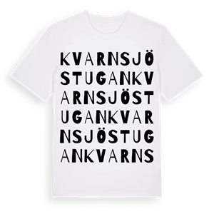 Kvarnsjöstugan ordlek t-shirt – ekologisk bomull t-shirt från Pinshirt