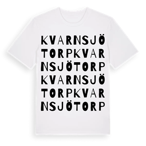 Kvarnsjötorp ordlek t-shirt – ekologisk bomull t-shirt från Pinshirt