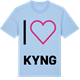 Blue Soul t-shirt med Jag älskar Kyng t-shirt stort tryck