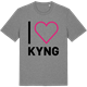 Mid Heather Gray t-shirt med Jag älskar Kyng t-shirt stort tryck