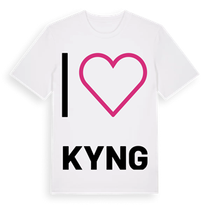 Jag älskar Kyng t-shirt stort tryck – ekologisk bomull t-shirt från Pinshirt