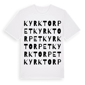 Kyrktorpet ordlek t-shirt – ekologisk bomull t-shirt från Pinshirt