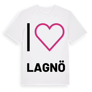 Jag älskar Lagnö t-shirt stort tryck – ekologisk bomull t-shirt från Pinshirt