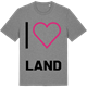 Mid Heather Gray t-shirt med Jag älskar Land t-shirt stort tryck