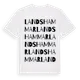White t-shirt med Landshammar ordlek t-shirt