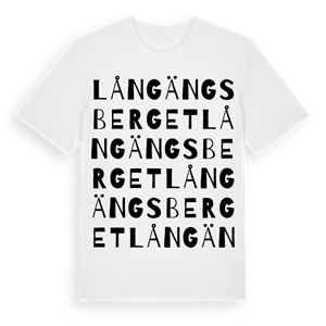Långängsberget ordlek t-shirt – ekologisk bomull t-shirt från Pinshirt