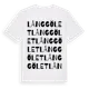 White t-shirt med Långgölet ordlek t-shirt