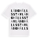 White t-shirt med Långhälls stav ordlek t-shirt
