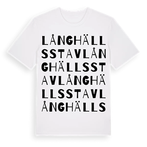 Långhälls stav ordlek t-shirt – ekologisk bomull t-shirt från Pinshirt