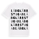 White t-shirt med Långkärrstugan ordlek t-shirt