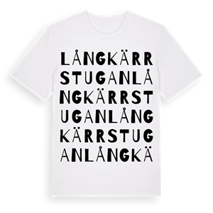 Långkärrstugan ordlek t-shirt – ekologisk bomull t-shirt från Pinshirt