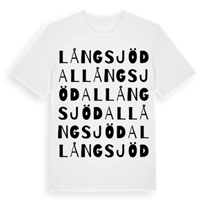 Långsjödal ordlek t-shirt – ekologisk bomull t-shirt från Pinshirt