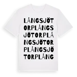 Långsjötorp ordlek t-shirt – ekologisk bomull t-shirt från Pinshirt