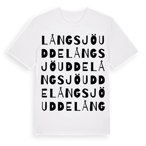 Långsjöudde ordlek t-shirt – ekologisk bomull t-shirt från Pinshirt
