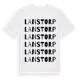 White t-shirt med Lanstorp ordlek t-shirt