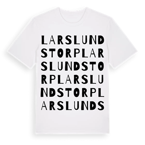 Larslundstorp ordlek t-shirt – ekologisk bomull t-shirt från Pinshirt