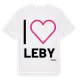 White t-shirt med Jag älskar Leby t-shirt stort tryck