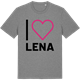 Mid Heather Gray t-shirt med Jag älskar Lena t-shirt stort tryck