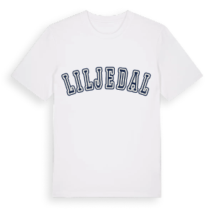 Liljedal college t-shirt – ekologisk bomull t-shirt från Pinshirt