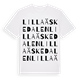 White t-shirt med Lilla Äskedalen ordlek t-shirt
