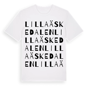 Lilla Äskedalen ordlek t-shirt – ekologisk bomull t-shirt från Pinshirt