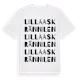 White t-shirt med Lilla Askrännilen ordlek t-shirt