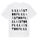 White t-shirt med Lilla Åstorp ordlek t-shirt