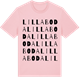 Pink Cotton t-shirt med Lilla Boda ordlek t-shirt