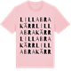 Pink Cotton t-shirt med Lilla Brakärr ordlek t-shirt