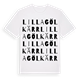 White t-shirt med Lilla Gölkärr ordlek t-shirt