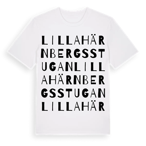 Lilla Härnbergsstugan ordlek t-shirt – ekologisk bomull t-shirt från Pinshirt