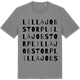 Mid Heather Gray t-shirt med Lilla Jobstorp ordlek t-shirt
