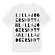 White t-shirt med Lilla Jogershyttan ordlek t-shirt