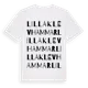 White t-shirt med Lilla Klevhammar ordlek t-shirt