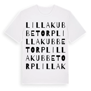 Lilla Kubbetorp ordlek t-shirt – ekologisk bomull t-shirt från Pinshirt