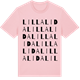 Pink Cotton t-shirt med Lilla Lida ordlek t-shirt