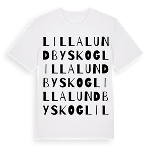Lilla Lundbyskog ordlek t-shirt – ekologisk bomull t-shirt från Pinshirt