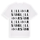 White t-shirt med Lilla Marsäng ordlek t-shirt